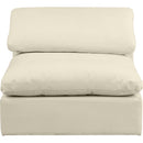  Manufacturer Color_Cream -- Comfy Cream Vegan Leather Upholstered Modular Armless Chair IMAGE 4