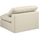 Meridian Comfy Cream Vegan Leather Modular Armless Chair IMAGE 5