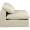  Manufacturer Color_Cream -- Comfy Cream Vegan Leather Upholstered Modular Armless Chair IMAGE 6