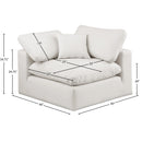 Meridian Comfy Cream Vegan Leather Modular Corner Chair IMAGE 11