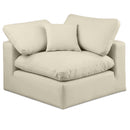  Manufacturer Color_Cream -- Comfy Cream Vegan Leather Upholstered Modular Corner Chair IMAGE 1