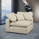 Meridian Comfy Cream Vegan Leather Modular Corner Chair IMAGE 2