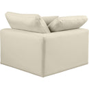  Manufacturer Color_Cream -- Comfy Cream Vegan Leather Upholstered Modular Corner Chair IMAGE 3