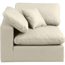  Manufacturer Color_Cream -- Comfy Cream Vegan Leather Upholstered Modular Corner Chair IMAGE 4