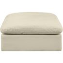 Meridian Comfy Cream Vegan Leather Modular Ottoman IMAGE 3