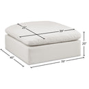 Meridian Comfy Cream Vegan Leather Modular Ottoman IMAGE 5