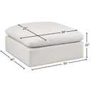  Manufacturer Color_Cream -- Comfy Cream Vegan Leather Upholstered Modular Ottoman IMAGE 5