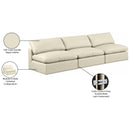  Manufacturer Color_Cream -- Comfy 117" Cream Vegan Leather Upholstered 3 pc Armless Modular Sofa IMAGE 10