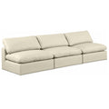  Manufacturer Color_Cream -- Comfy 117" Cream Vegan Leather Upholstered 3 pc Armless Modular Sofa IMAGE 1