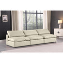  Manufacturer Color_Cream -- Comfy 117" Cream Vegan Leather Upholstered 3 pc Armless Modular Sofa IMAGE 2
