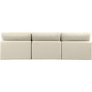  Manufacturer Color_Cream -- Comfy 117" Cream Vegan Leather Upholstered 3 pc Armless Modular Sofa IMAGE 3
