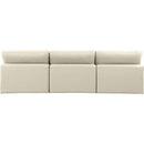 Meridian Comfy Cream Vegan Leather Modular Sofa IMAGE 3