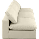  Manufacturer Color_Cream -- Comfy 117" Cream Vegan Leather Upholstered 3 pc Armless Modular Sofa IMAGE 5