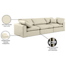  Manufacturer Color_Cream -- Comfy 119" Cream Vegan Leather Upholstered 3 pc Modular Sofa IMAGE 10