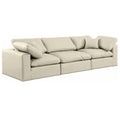  Manufacturer Color_Cream -- Comfy 119" Cream Vegan Leather Upholstered 3 pc Modular Sofa IMAGE 1