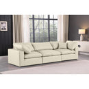  Manufacturer Color_Cream -- Comfy 119" Cream Vegan Leather Upholstered 3 pc Modular Sofa IMAGE 2