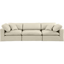  Manufacturer Color_Cream -- Comfy 119" Cream Vegan Leather Upholstered 3 pc Modular Sofa IMAGE 4