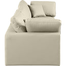  Manufacturer Color_Cream -- Comfy 119" Cream Vegan Leather Upholstered 3 pc Modular Sofa IMAGE 5