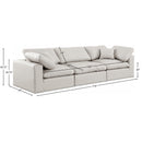  Manufacturer Color_Cream -- Comfy 119" Cream Vegan Leather Upholstered 3 pc Modular Sofa IMAGE 9