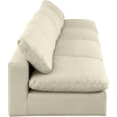  Manufacturer Color_Cream -- Comfy 156" Cream Vegan Leather Upholstered 4 pc Armless Modular Sofa IMAGE 5