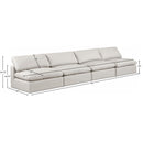 Meridian Comfy Cream Vegan Leather Modular Sofa IMAGE 9