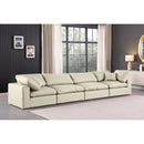  Manufacturer Color_Cream -- Comfy 158" Cream Vegan Leather Upholstered 4 pc Modular Sofa IMAGE 2