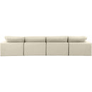 Meridian Comfy Cream Vegan Leather Modular Sofa IMAGE 3