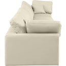  Manufacturer Color_Cream -- Comfy 158" Cream Vegan Leather Upholstered 4 pc Modular Sofa IMAGE 5