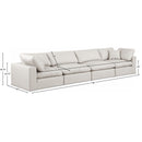  Manufacturer Color_Cream -- Comfy 158" Cream Vegan Leather Upholstered 4 pc Modular Sofa IMAGE 9