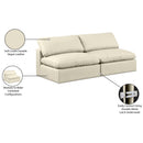  Manufacturer Color_Cream -- Comfy 78" Cream Vegan Leather Upholstered 2 pc Armless Modular Loveseat IMAGE 10