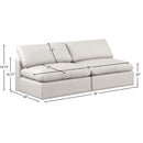  Manufacturer Color_Cream -- Comfy 78" Cream Vegan Leather Upholstered 2 pc Armless Modular Loveseat IMAGE 9
