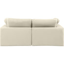  Manufacturer Color_Cream -- Comfy 80" Cream Vegan Leather Upholstered 2 pc Modular Loveseat IMAGE 3