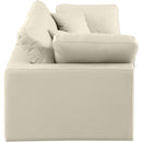  Manufacturer Color_Cream -- Comfy 80" Cream Vegan Leather Upholstered 2 pc Modular Loveseat IMAGE 5