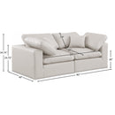  Manufacturer Color_Cream -- Comfy 80" Cream Vegan Leather Upholstered 2 pc Modular Loveseat IMAGE 9