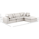  Manufacturer Color_Cream -- Comfy 119" Cream Vegan Leather Upholstered 4 pc Modular Sectional IMAGE 15