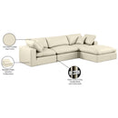  Manufacturer Color_Cream -- Comfy 119" Cream Vegan Leather Upholstered 4 pc Modular Sectional IMAGE 16