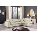 Manufacturer Color_Cream -- Comfy 119" Cream Vegan Leather Upholstered 4 pc Modular Sectional IMAGE 3
