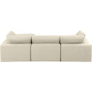  Manufacturer Color_Cream -- Comfy 119" Cream Vegan Leather Upholstered 4 pc Modular Sectional IMAGE 5