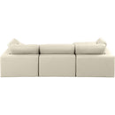  Manufacturer Color_Cream -- Comfy 119" Cream Vegan Leather Upholstered 4 pc Modular Sectional IMAGE 6