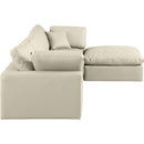  Manufacturer Color_Cream -- Comfy 119" Cream Vegan Leather Upholstered 4 pc Modular Sectional IMAGE 9