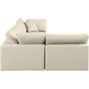  Manufacturer Color_Cream -- Comfy 119" Cream Vegan Leather Upholstered 4 pc Modular Sectional IMAGE 10