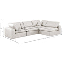  Manufacturer Color_Cream -- Comfy 119" Cream Vegan Leather Upholstered 4 pc Modular Sectional IMAGE 15