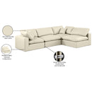  Manufacturer Color_Cream -- Comfy 119" Cream Vegan Leather Upholstered 4 pc Modular Sectional IMAGE 16