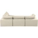  Manufacturer Color_Cream -- Comfy 119" Cream Vegan Leather Upholstered 4 pc Modular Sectional IMAGE 5