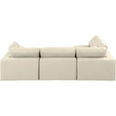  Manufacturer Color_Cream -- Comfy 119" Cream Vegan Leather Upholstered 4 pc Modular Sectional IMAGE 6