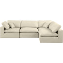  Manufacturer Color_Cream -- Comfy 119" Cream Vegan Leather Upholstered 4 pc Modular Sectional IMAGE 8