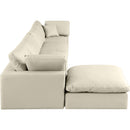  Manufacturer Color_Cream -- Comfy 158" Cream Vegan Leather Upholstered 5 pc Modular Sectional IMAGE 10