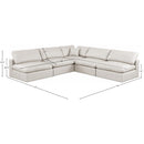  Manufacturer Color_Cream -- Comfy 118" Cream Vegan Leather Upholstered 5 pc Modular Sectional IMAGE 10