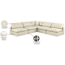  Manufacturer Color_Cream -- Comfy 118" Cream Vegan Leather Upholstered 5 pc Modular Sectional IMAGE 11