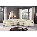  Manufacturer Color_Cream -- Comfy 118" Cream Vegan Leather Upholstered 5 pc Modular Sectional IMAGE 2